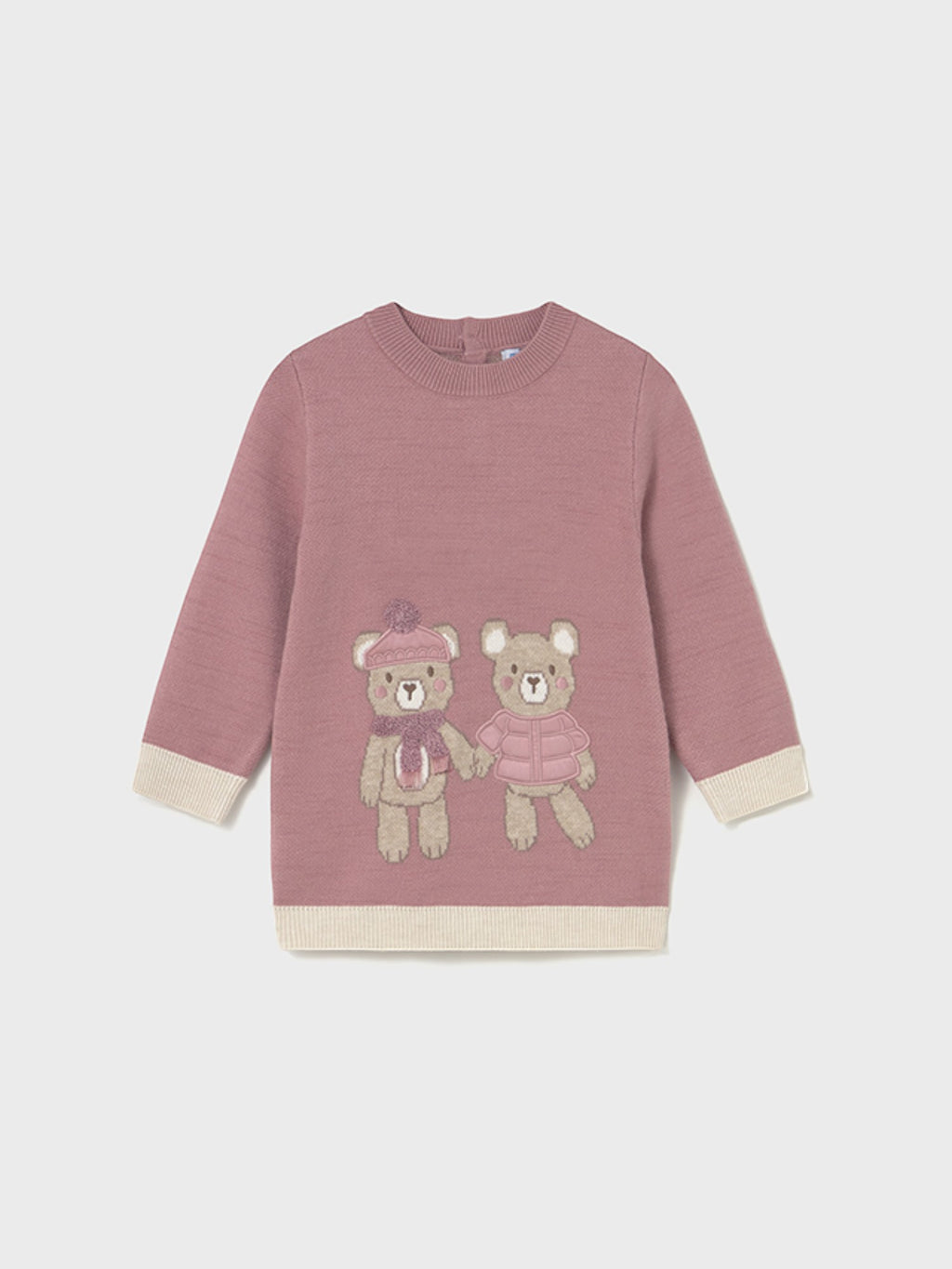 Jacquard knit dress for baby girl, Pink 2911/31