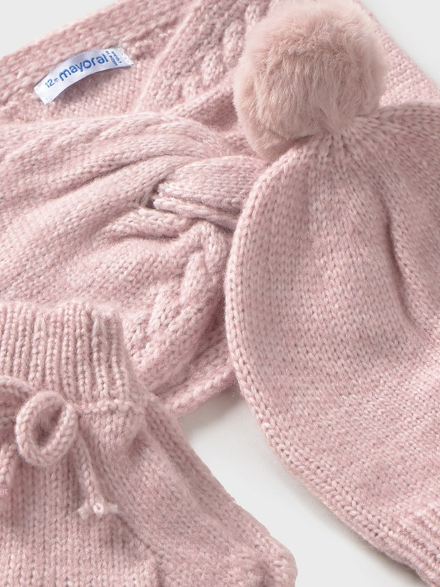 Hat, underwear, and muff set, Pink 10019/47