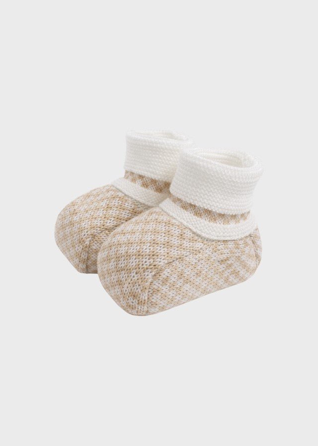 Babbucce Cotone Avorio Sabbia EK57S/A corredino e abbigliamento neonato | NANU' BABY