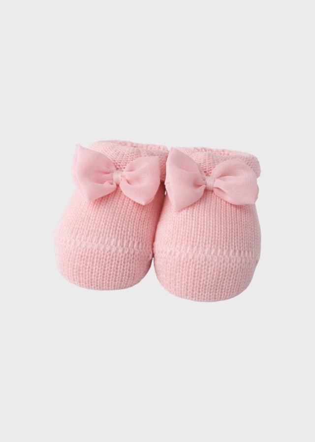 Babbucce Cotone Farfalle Organza Rosa 766 corredino e abbigliamento neonato | NANU' BABY