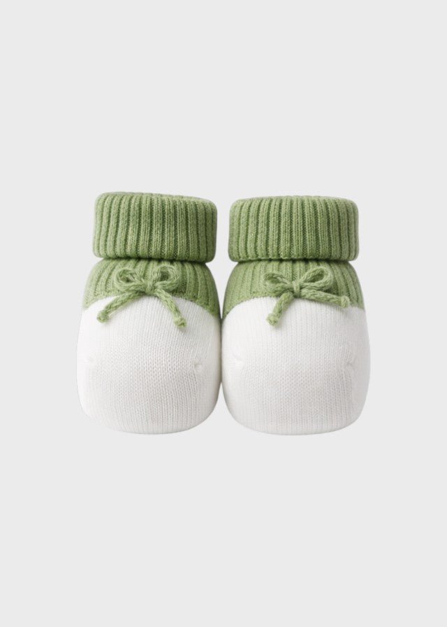 Babbucce Cotone Fiocchetto Verde FF758341/4470 corredino e abbigliamento neonato | NANU' BABY