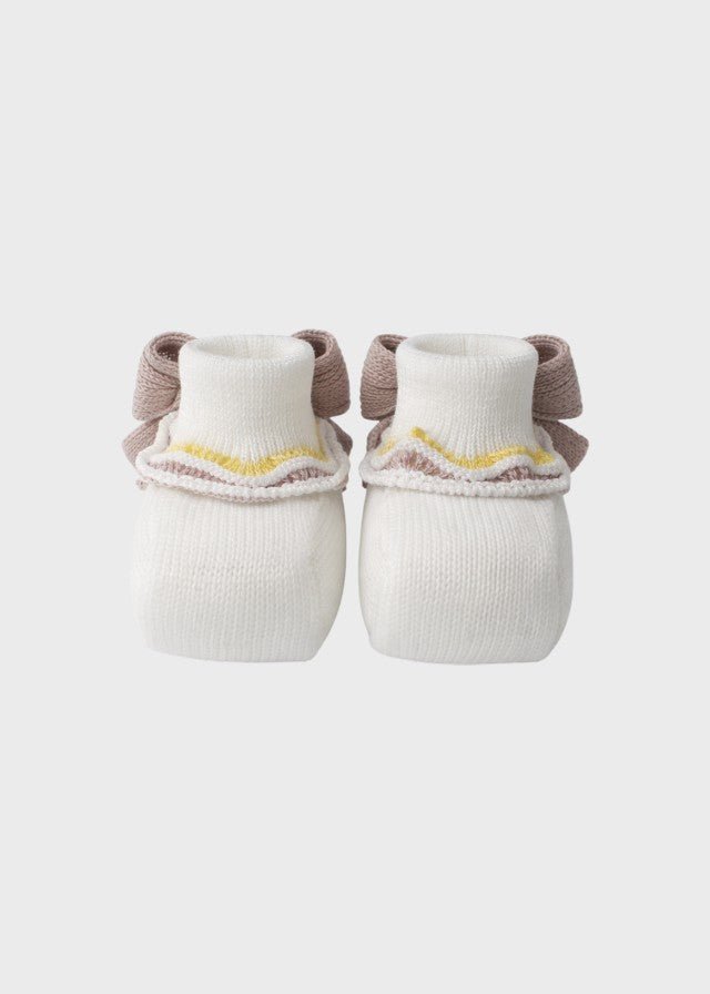 Babbucce Cotone Fiocco Marsala EK10S/R corredino e abbigliamento neonato | NANU' BABY
