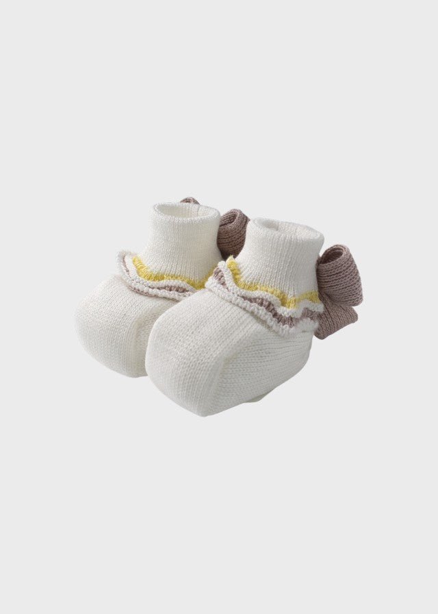 Babbucce Cotone Fiocco Marsala EK10S/R corredino e abbigliamento neonato | NANU' BABY