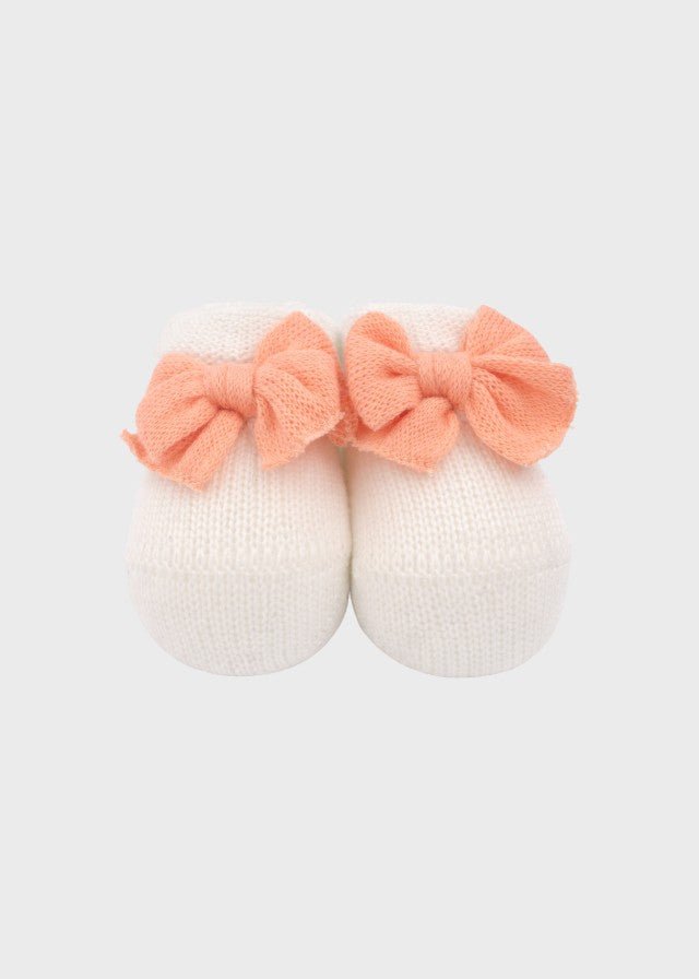 Babbucce Cotone Fiocco Pesca 758 - P corredino e abbigliamento neonato | NANU' BABY
