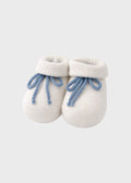 Babbucce Cotone Laccetto Bianco INGLESE/752 - B corredino e abbigliamento neonato | NANU' BABY