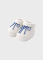 Babbucce Cotone Laccetto Bianco INGLESE/752 - B corredino e abbigliamento neonato | NANU' BABY