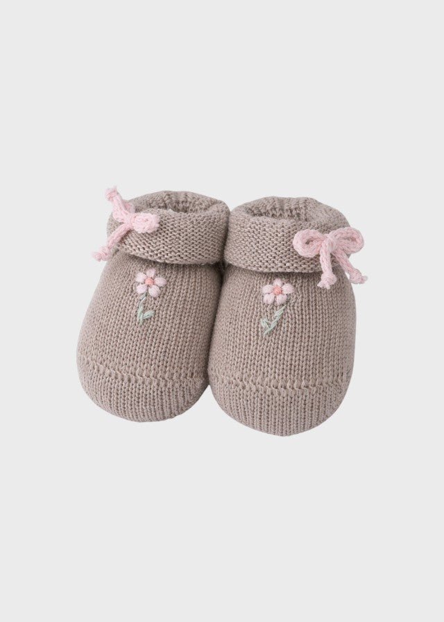 Babbucce Cotone Margherite Sabbia 759 corredino e abbigliamento neonato | NANU' BABY