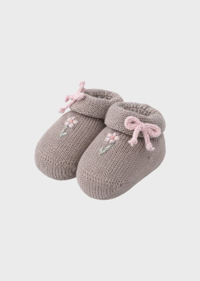Babbucce Cotone Margherite Sabbia 759 corredino e abbigliamento neonato | NANU' BABY