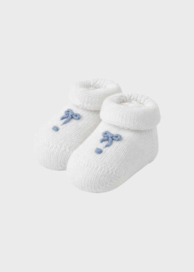 Babbucce Cotone Nodini Bianco 754 corredino e abbigliamento neonato | NANU' BABY