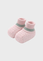 Babbucce Cotone Rosa Verde EK50SR corredino e abbigliamento neonato | NANU' BABY