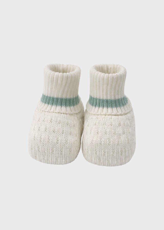 Babbucce Cotone Vaniglia Verde EK50SV corredino e abbigliamento neonato | NANU' BABY