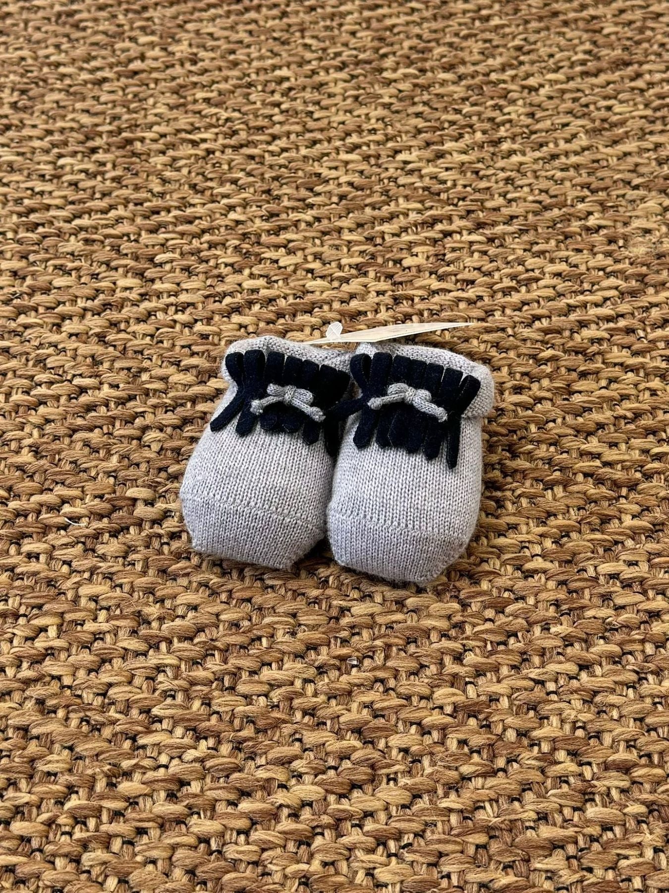 Babbucce Mocassino frange Neonato GRIGIO 30513/N4 corredino e abbigliamento neonato | NANU' BABY