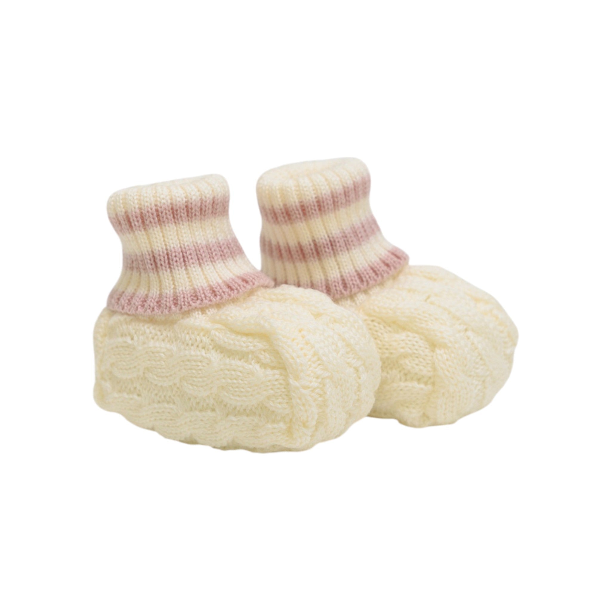 Babbucce Neonata Lana Vergine 100% Vaniglia IN68S/R corredino e abbigliamento neonato | NANU' BABY