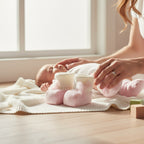 Babbucce Neonata Rosa Pura Lana Teddy 7778 corredino e abbigliamento neonato | NANU' BABY