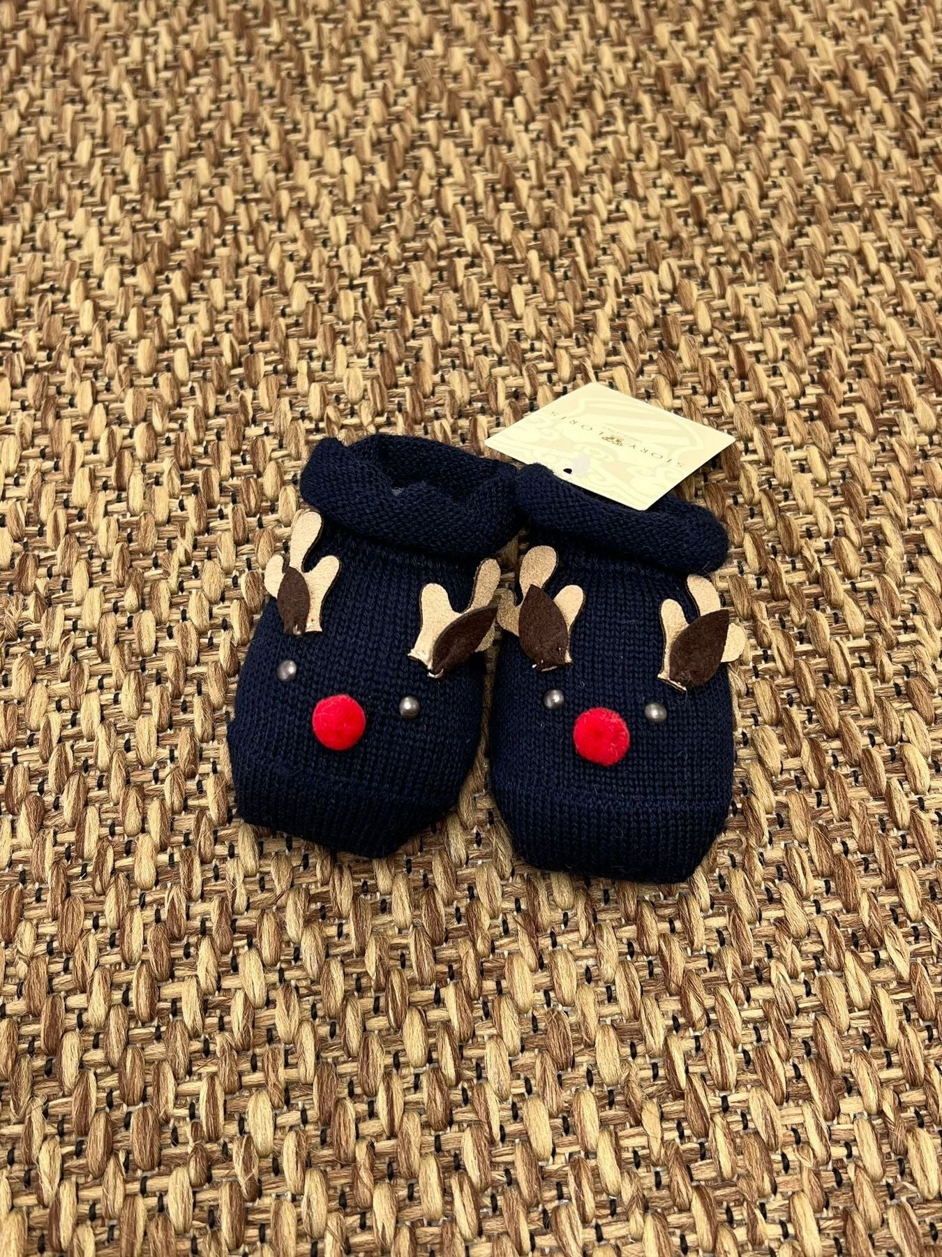 Babbucce Renna con sciarpa Neonato BLU 3213/B8 corredino e abbigliamento neonato | NANU' BABY