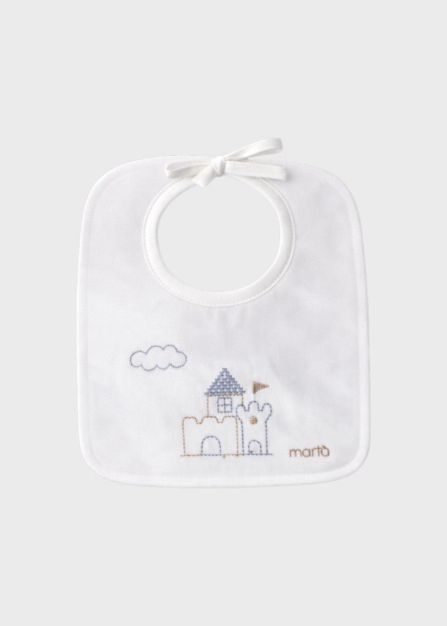 Bavetta Cotone Casetta Cielo EK55BAV corredino e abbigliamento neonato | NANU' BABY