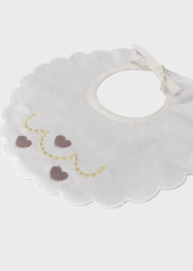 Bavetta Cotone Cuori Marsala EK10BAV/R corredino e abbigliamento neonato | NANU' BABY