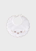 Bavetta Cotone Cuori Marsala EK10BAV/R corredino e abbigliamento neonato | NANU' BABY