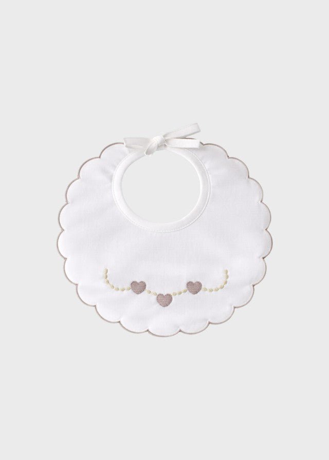 Bavetta Cotone Cuori Marsala EK10BAV/R corredino e abbigliamento neonato | NANU' BABY