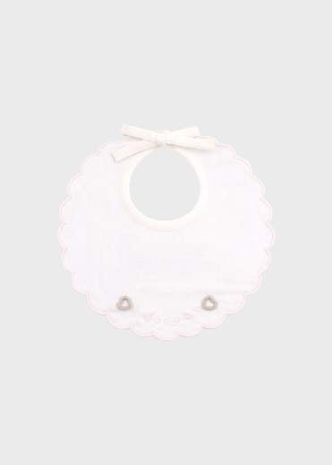 Bavetta Cotone Cuoricini Rosa EK65BAV/R corredino e abbigliamento neonato | NANU' BABY