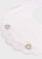 Bavetta Cotone Cuoricini Rosa EK65BAV/R corredino e abbigliamento neonato | NANU' BABY