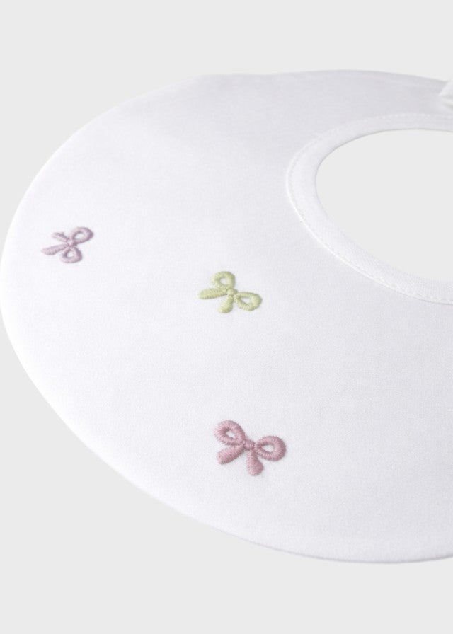 Bavetta Cotone Fiocchetti Rosa EK11BAV/R corredino e abbigliamento neonato | NANU' BABY