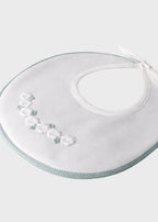 Bavetta Cotone Margherite Verde EK24BAV/V corredino e abbigliamento neonato | NANU' BABY