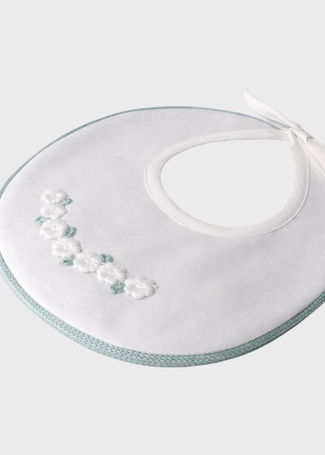 Bavetta Cotone Margherite Verde EK24BAV/V corredino e abbigliamento neonato | NANU' BABY