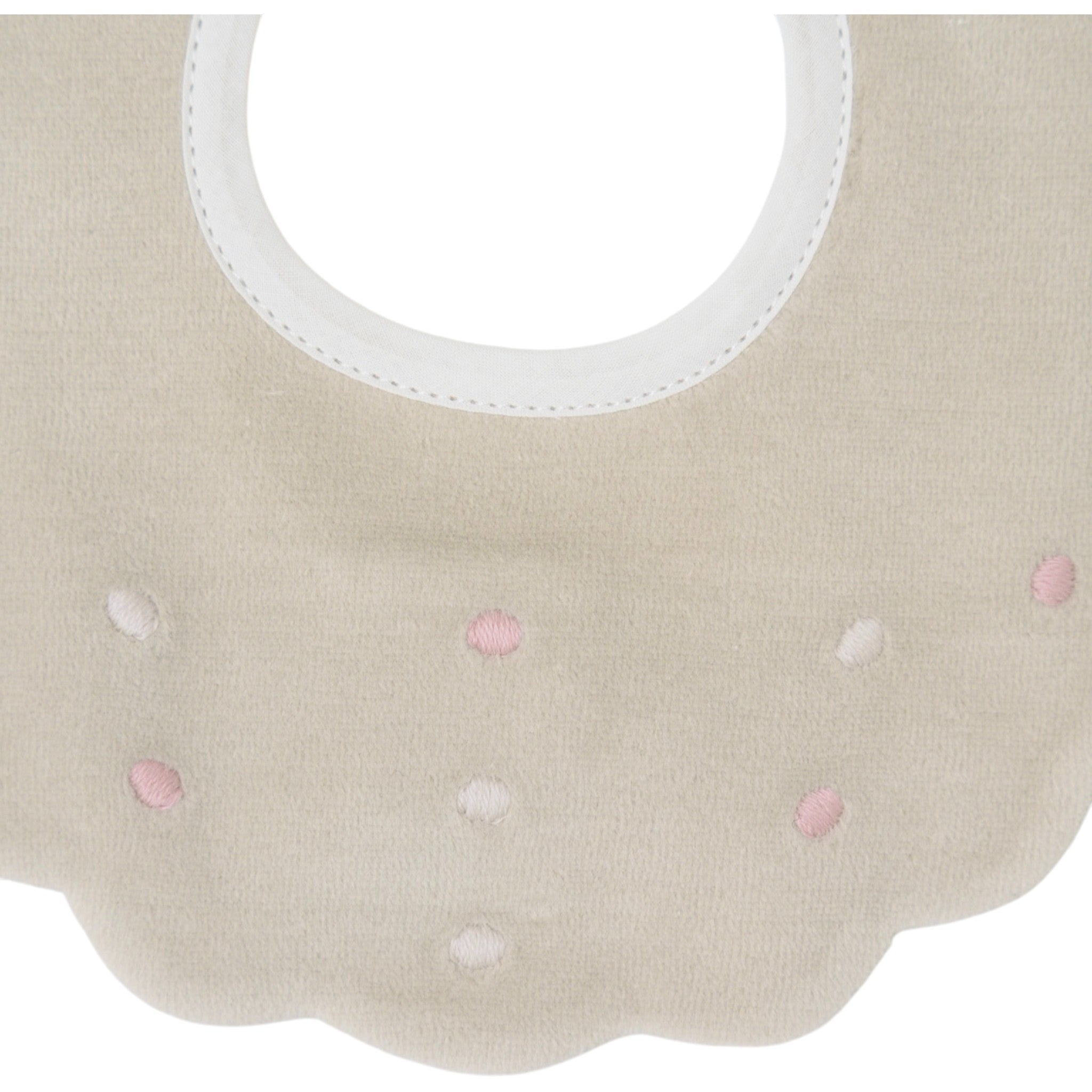 Bavetta Neonata Cotone 100% Vaniglia Rosa IN23BAV/R corredino e abbigliamento neonato | NANU' BABY