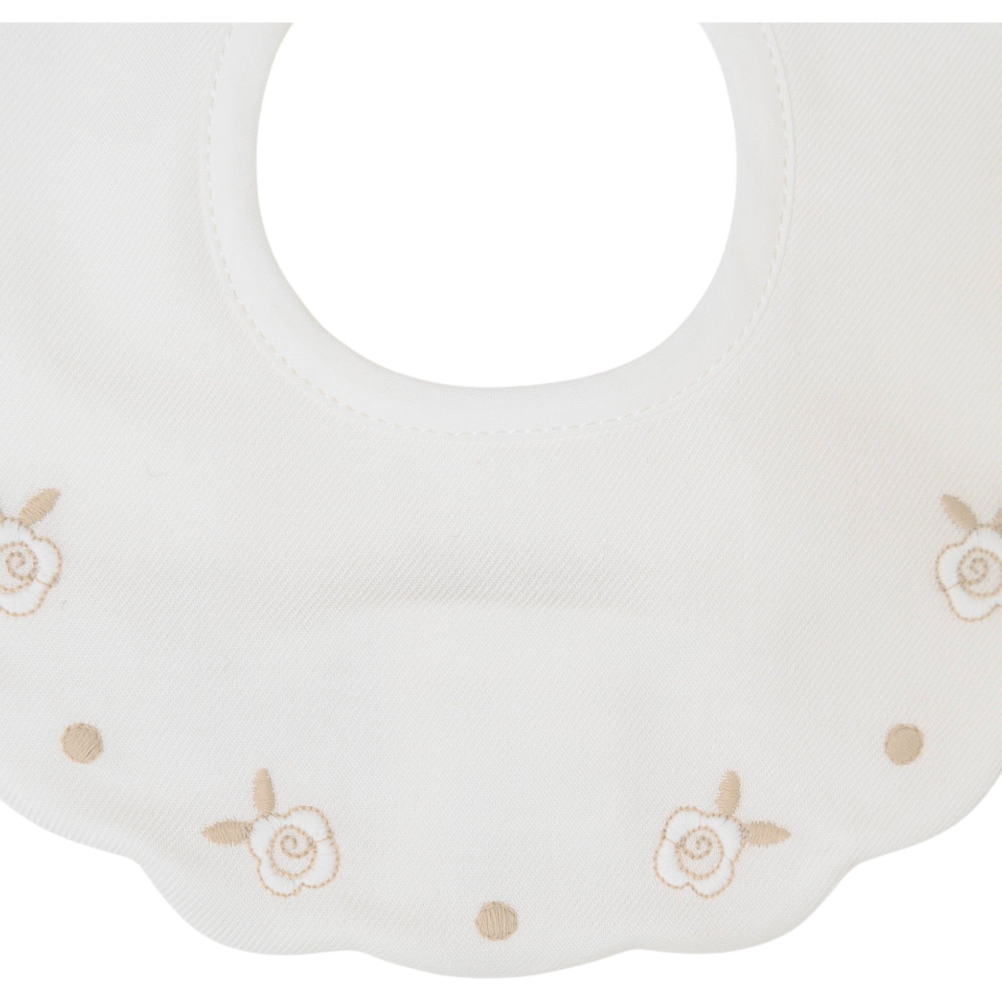 Bavetta Neonata Cotone 100% Vaniglia Tortora IN24BAV/V corredino e abbigliamento neonato | NANU' BABY