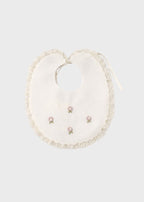 Bavetta Neonata Fiorellini Ricamati TERESA Rosa corredino e abbigliamento neonato | NANU' BABY