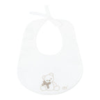 Bavetta Neonato Cotone 100% Vaniglia Ricamo Orsetto IN54BAV corredino e abbigliamento neonato | NANU' BABY