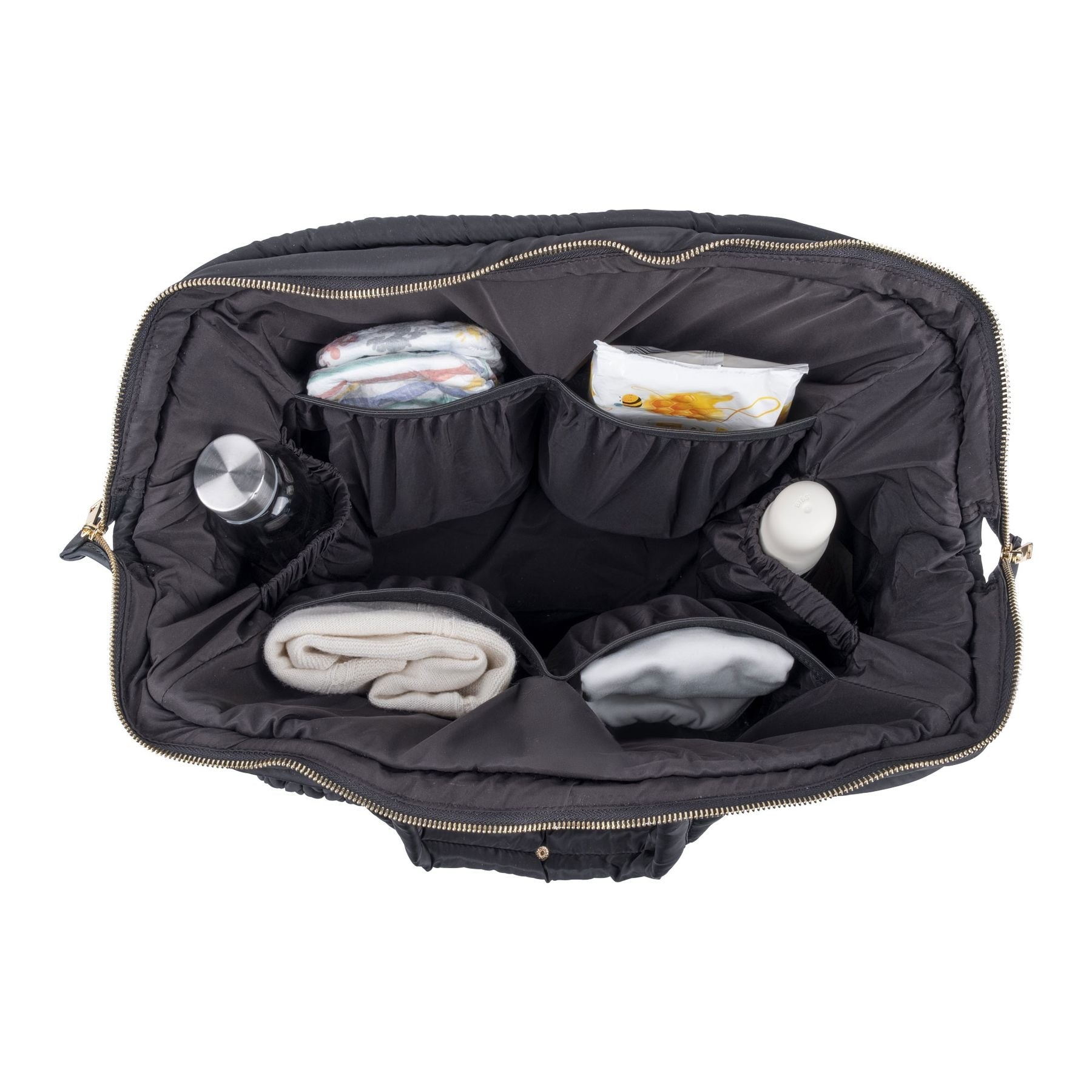 Borsa Weekend XL Nero LOVE BAG - Tessuto Premium corredino e abbigliamento neonato | NANU' BABY