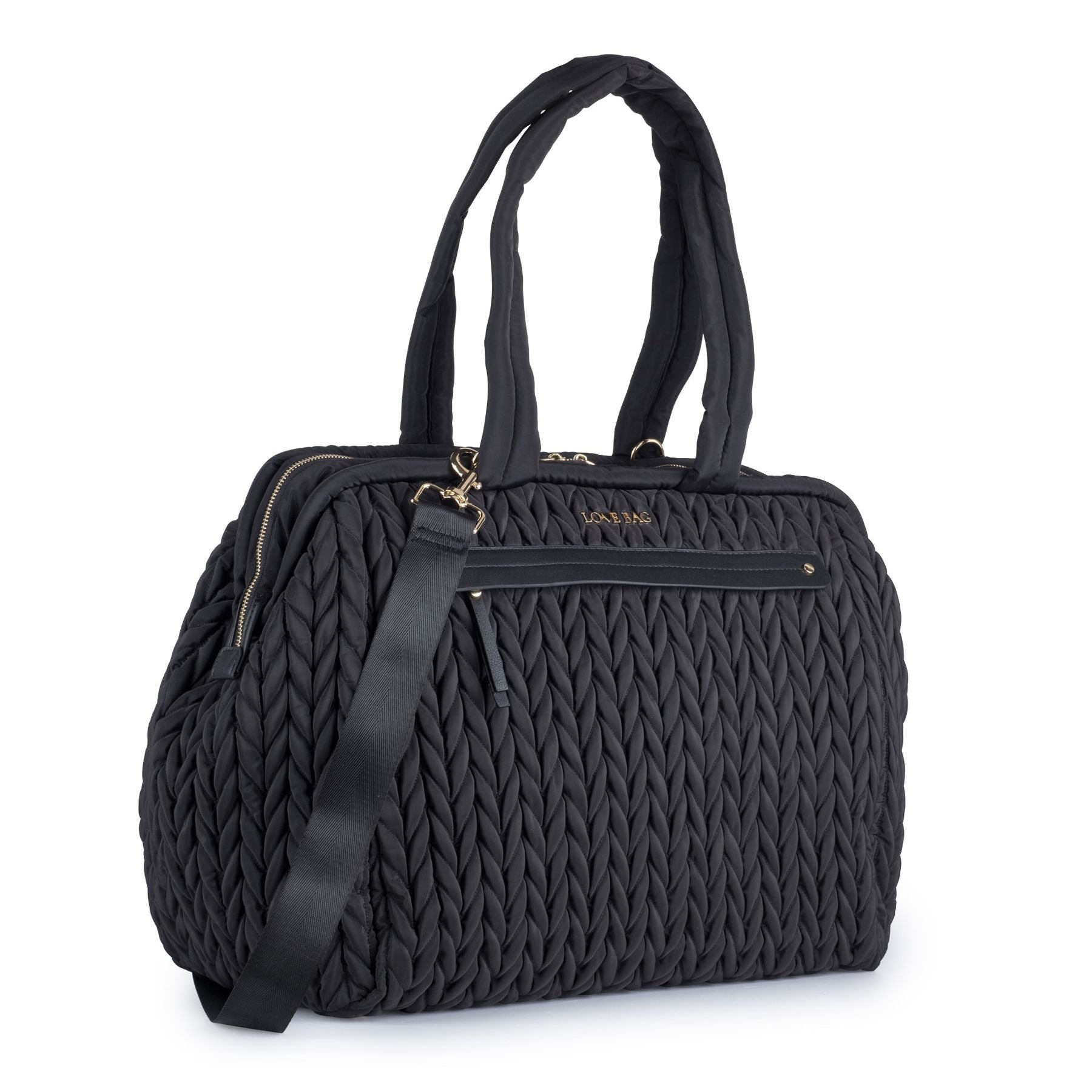 Borsa Weekend XL Nero LOVE BAG - Tessuto Premium corredino e abbigliamento neonato | NANU' BABY