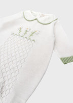 White Cotton Footed Romper 7566