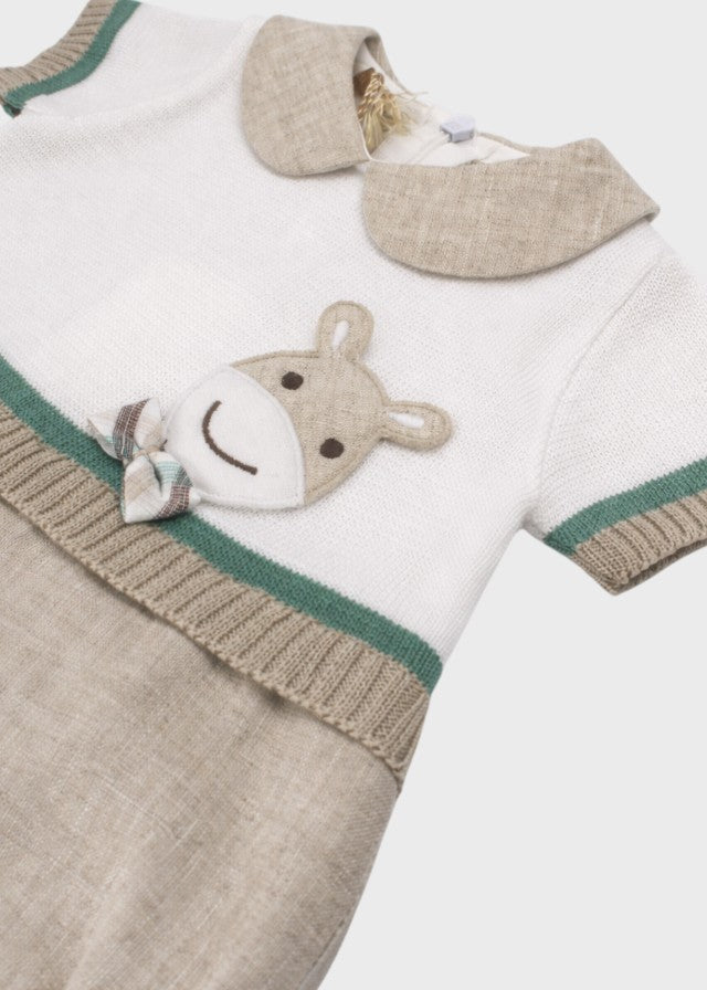 Ivory Decorated Cotton Romper 7613