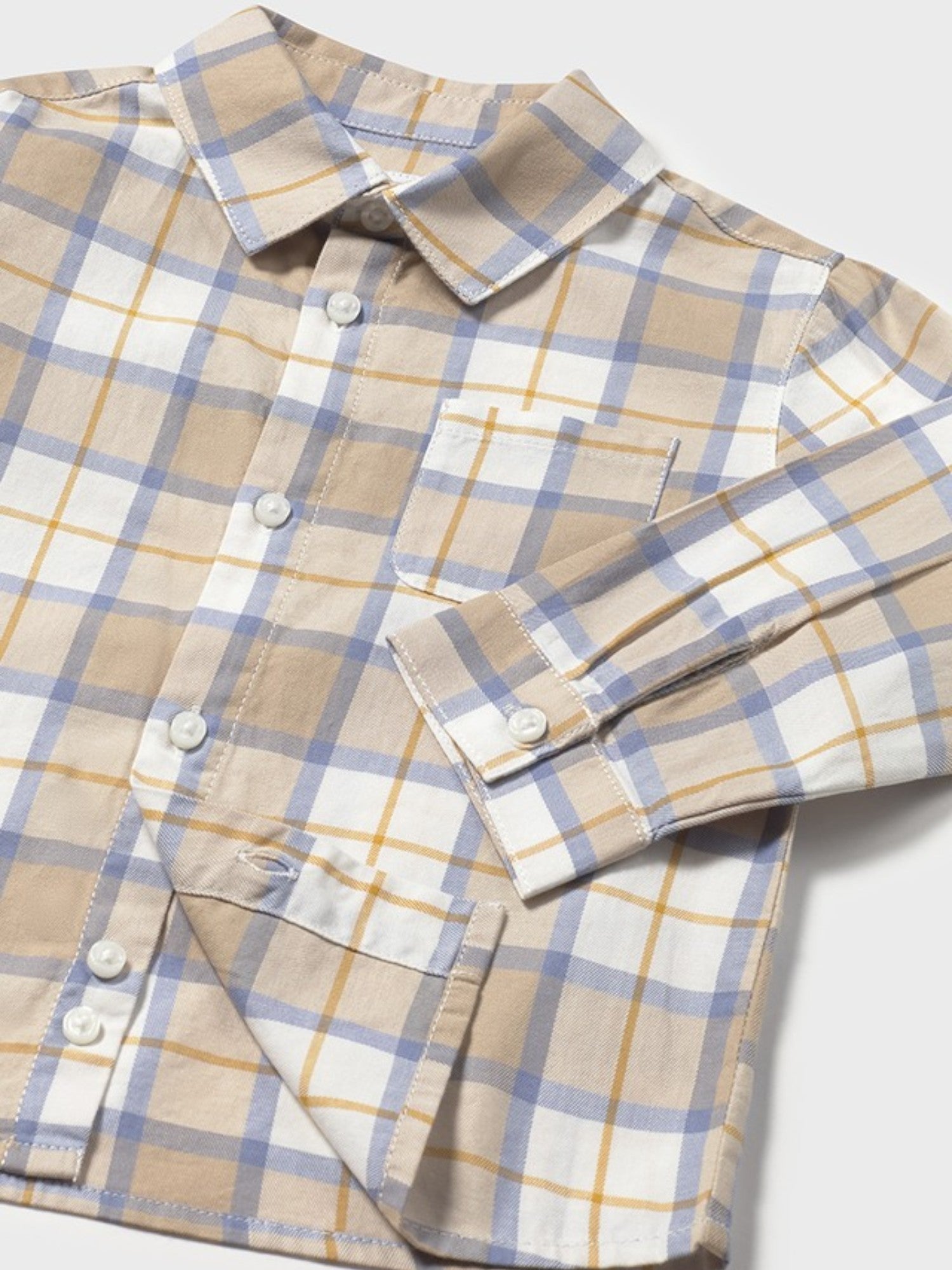 Camicia m/l quadri Bimbo Beige 2109/92 corredino e abbigliamento neonato | NANU' BABY