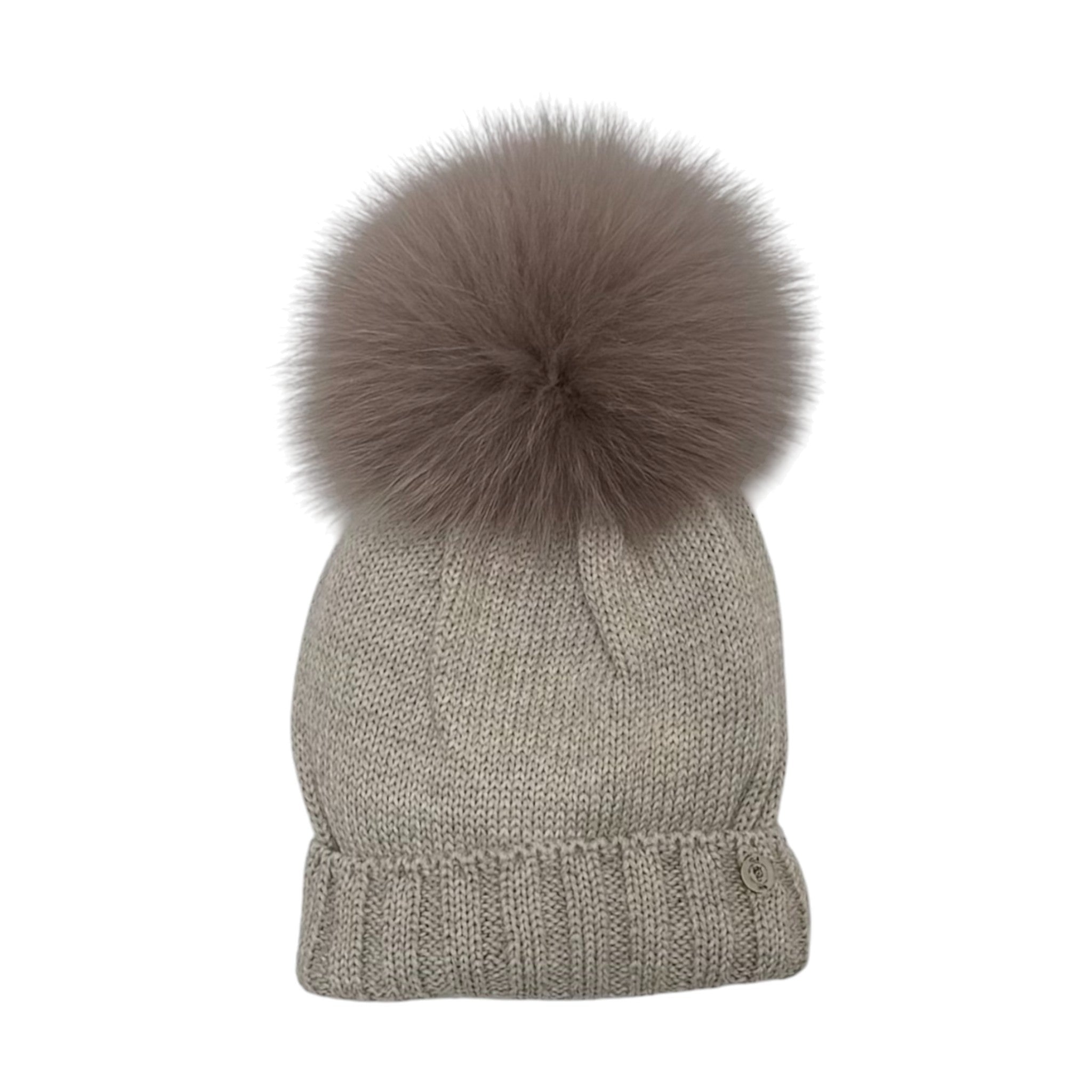 Cappello Pom Pon Volpe Avorio CT3443VA/S corredino e abbigliamento neonato | NANU' BABY