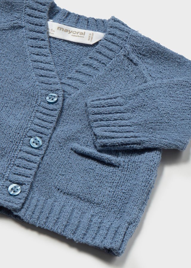 Cardigan Cotone Tricot Blu 1306/34 corredino e abbigliamento neonato | NANU' BABY