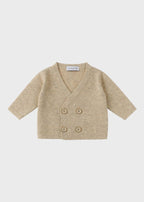 Cardigan Maglia Beige Incrociato ECA007I/B corredino e abbigliamento neonato | NANU' BABY