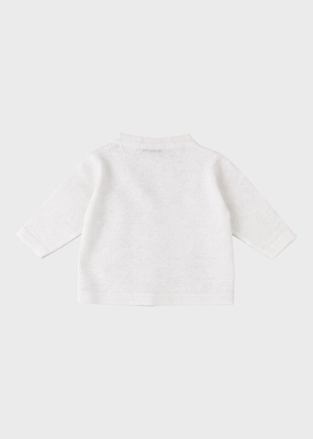Cardigan Maglia Bianco Incrociato ECA007I/B corredino e abbigliamento neonato | NANU' BABY