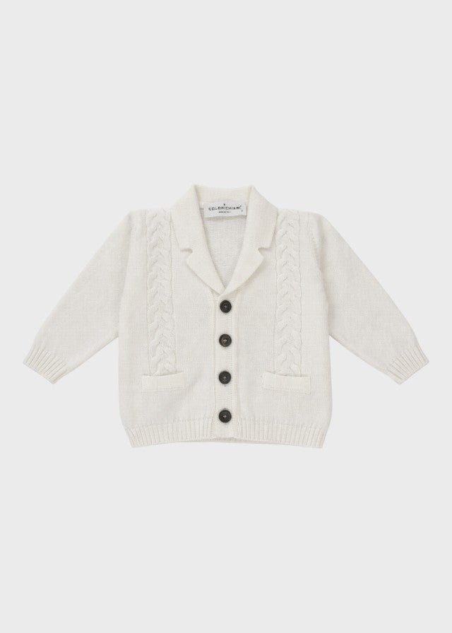 Cardigan Maglia Bottoni Bianco corredino e abbigliamento neonato | NANU' BABY