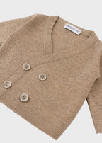Cardigan Maglia Marrone Incrociato ECA007I/M corredino e abbigliamento neonato | NANU' BABY