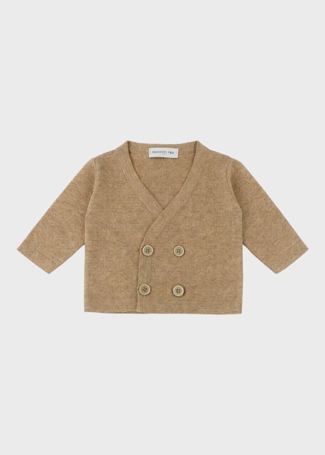 Cardigan Maglia Marrone Incrociato ECA007I/M corredino e abbigliamento neonato | NANU' BABY