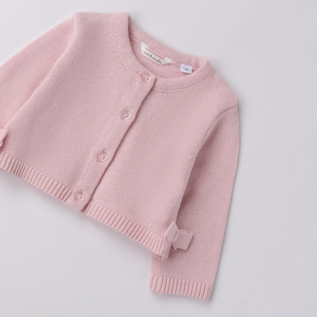 Pink Cotton and Wool Knit Cardigan for Girls 3F703/2714
