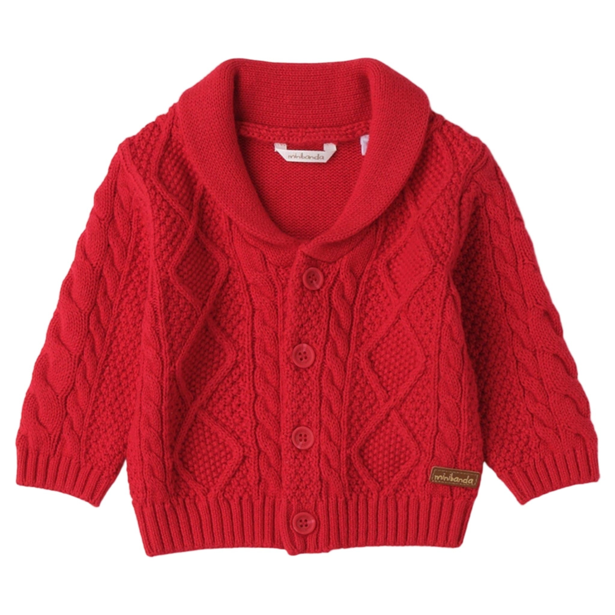 Cardigan Tricot Cotone Lana Bimbo Rosso 3F657/2253 corredino e abbigliamento neonato | NANU' BABY
