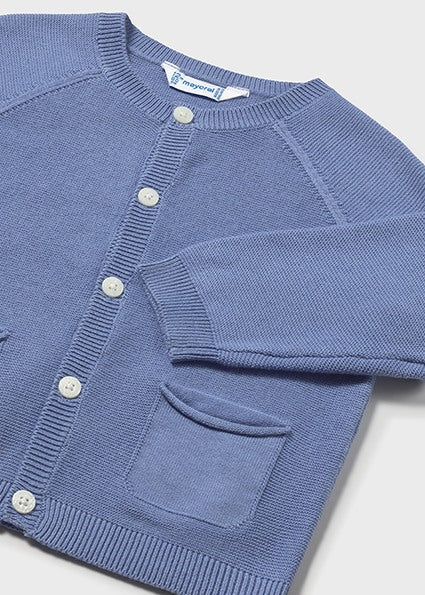 Cardigan Tricot Girocollo Turchese 1311/79 corredino e abbigliamento neonato | NANU' BABY