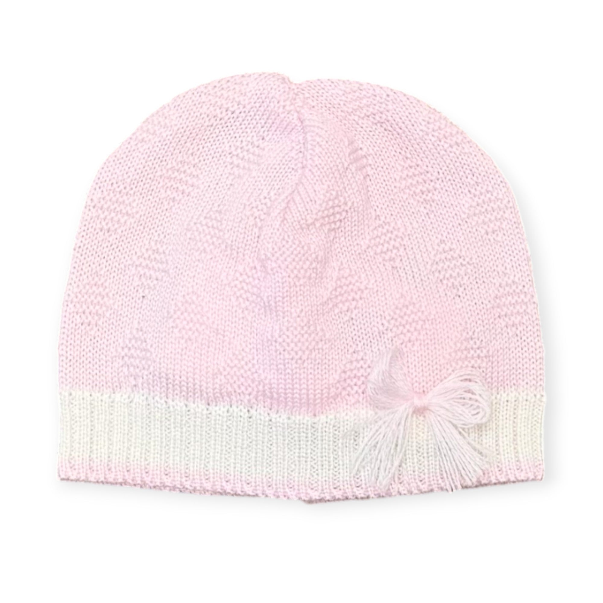 Cuffia Neonata Rosa Pura Lana Teddy 7777