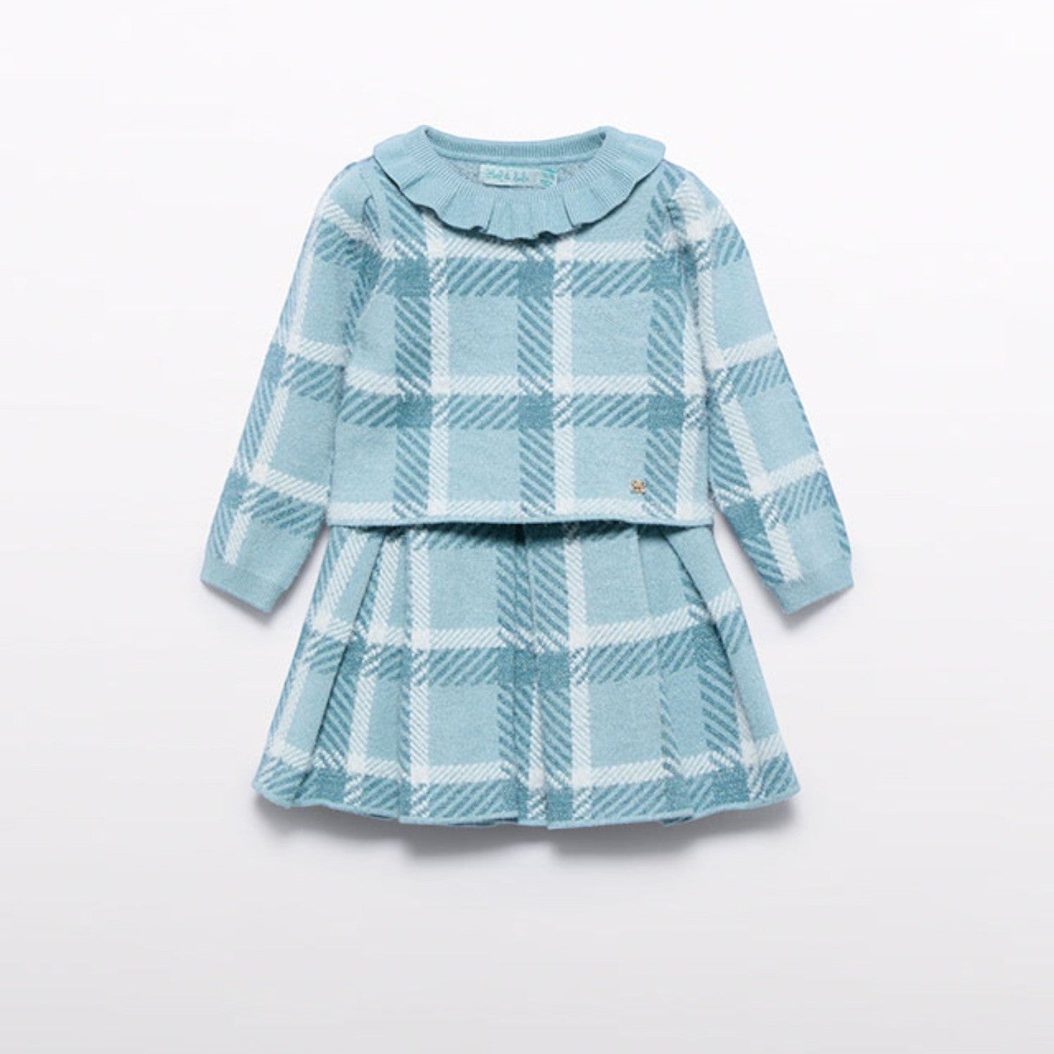 Compl. gonna tricot quadri Bimba Verde 5516/9 corredino e abbigliamento neonato | NANU' BABY