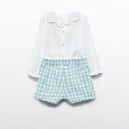 Compl.bermuda quadri lurex Bimba Verde 5712/9 corredino e abbigliamento neonato | NANU' BABY